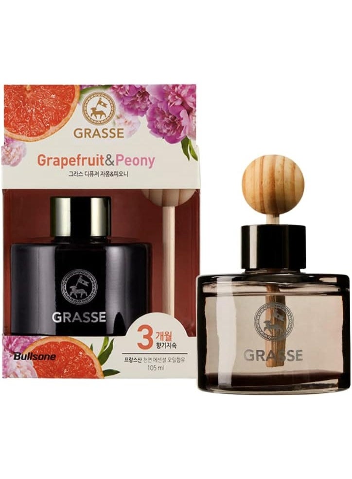 Bullsone Grasse Diffuser, Natural Car Air Fresheners, Luxury Car Perfume - Gfruit and Peony Scent